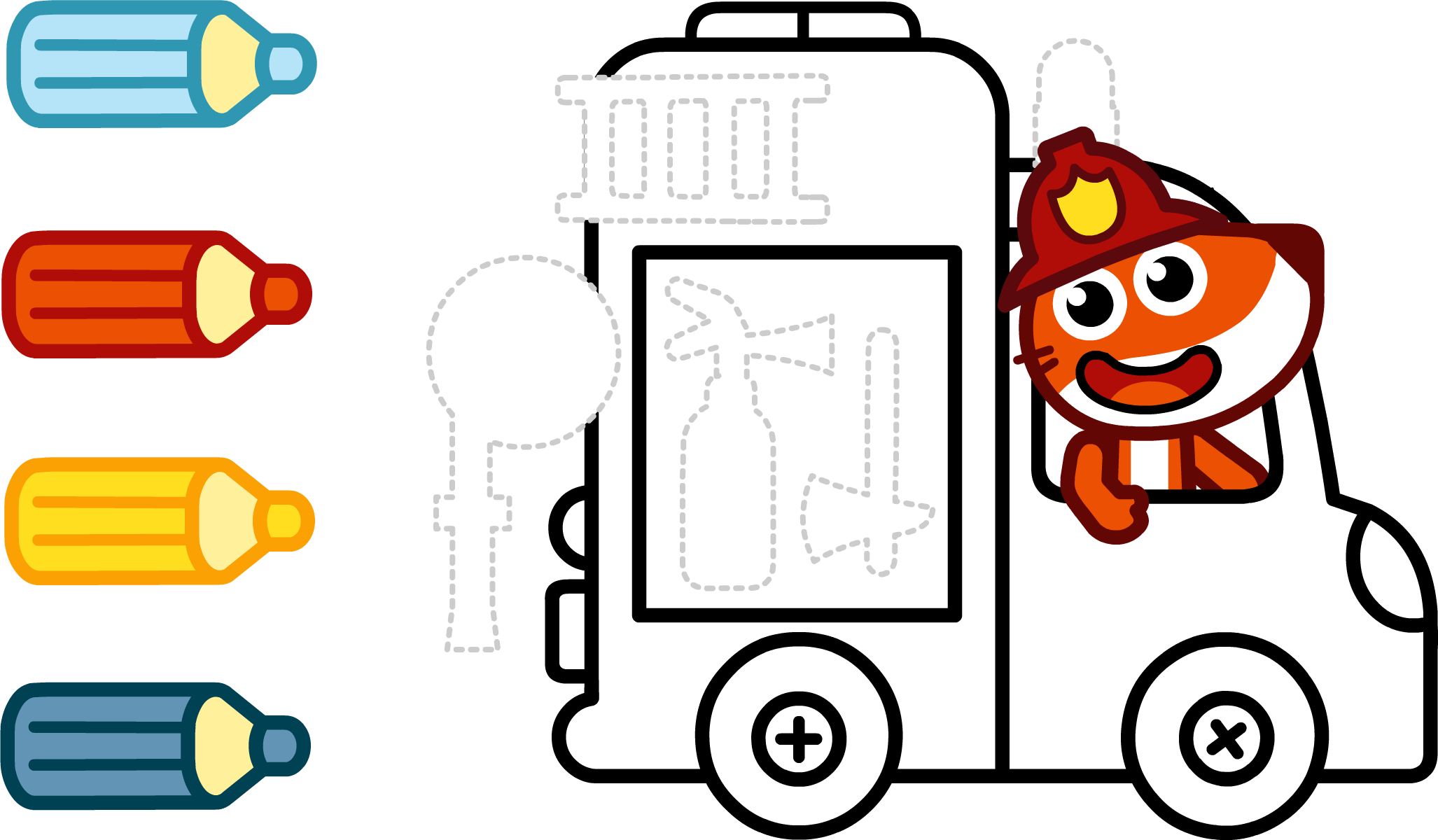 Pango, des crayons et une activité à découper